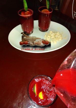 A picture of Baobab hibiscus drink.