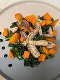 Ensalada de Kale Salteado con Boniato al Horno y Filete de Caballa !!!!