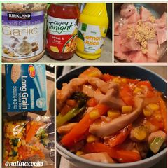 A picture of Sweet, sour and tangy Chicken.