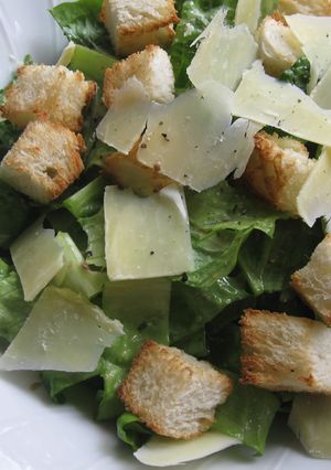 A picture of Caesar Salad with My Legendary Caesar Dressing.