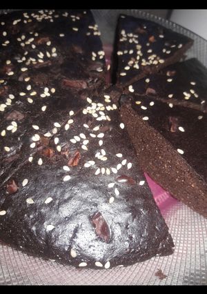 Una foto de Bizcocho de chocolate proteico :3(sin horno, en olla essen)