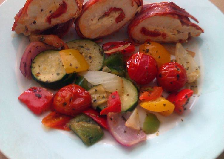 How to  Vickys Chicken Roulade with Mediterranean Veg, GF DF EF SF NF