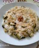 Risotto con zucchine, gorgonzola e noci