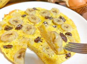 Une photo de Omelette sucrée aux flocons d’avoine