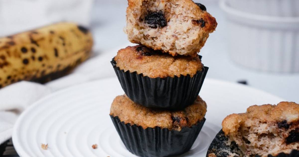 Resep Banana Muffin (NO MIXER, GLUTEN FREE, & LESS SUGAR) oleh