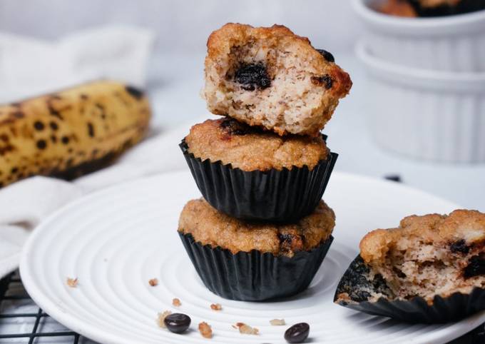 Banana Muffin (NO MIXER, GLUTEN FREE, & LESS SUGAR)