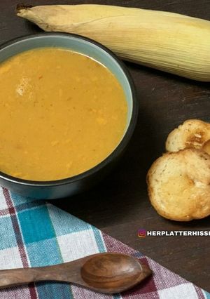 A picture of Fresh Corn and Tomato Soup.