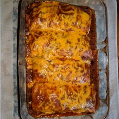 A picture of Chili Colorado Smothered Burritos (Red Sauce Version).