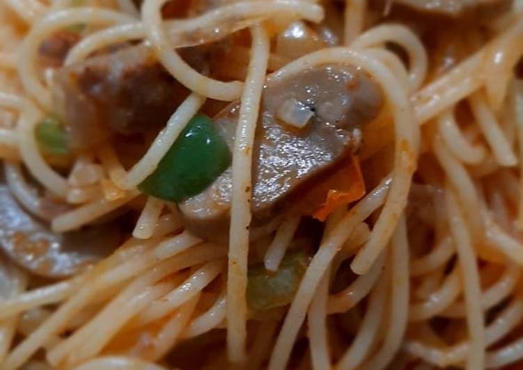 Langkah Mudah untuk Membuat Spaghetty Jamur kancing, Lezat