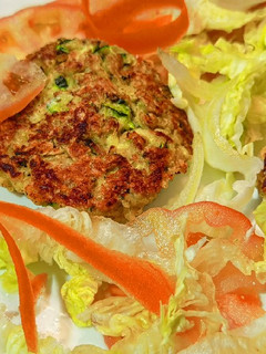 Una foto de Hamburguesa calabacín y avena
