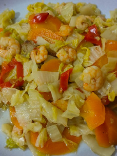 Foto resep Tumis udang wortel sawi putih
