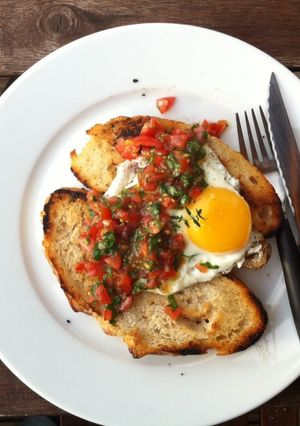 A picture of Bruschetta Sourdough with Egg.