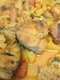 রুই মাছ ফুল কপি আলু ও টমেটো দিয়ে রান্না