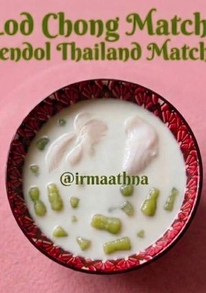 Foto resep Lod Chong Matcha (Cendol Thailand Matcha)
