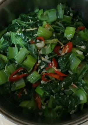 Foto resep Tumis sawi pait teri pedas