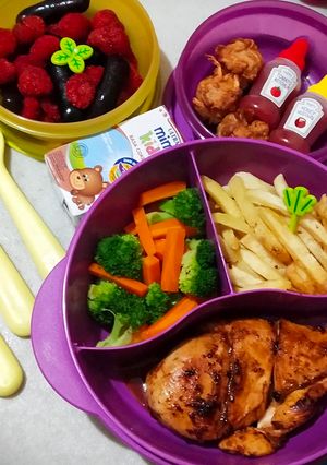 Foto resep 153. Bekal Bento (Steak Ayam-Brokoli)