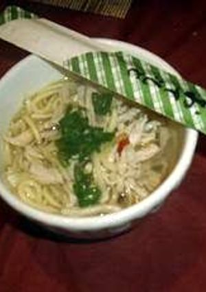 A picture of Pancit Mami (Miki noodles in broth).