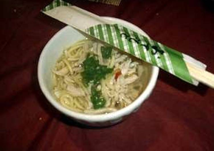 Pancit Mami (Miki noodles in broth)