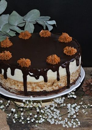 Una foto de Tarta dos chocolates y crema de espéculoos Lotus Biscoff