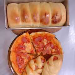 Foto resep Roti sobek,pizza ekonomis,roti isi sosis
