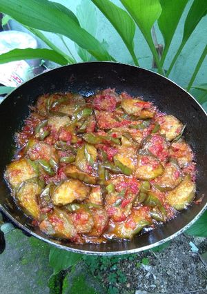 Foto resep Sambel terong pedas manis