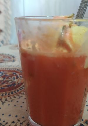 عکسی از دستور آب هویج بستنی خوشمزه