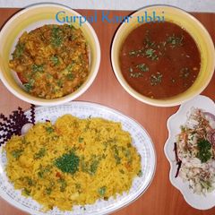 A picture of Turmeric rice (yellow rice).