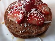 Una foto de pancakes con harina de lino