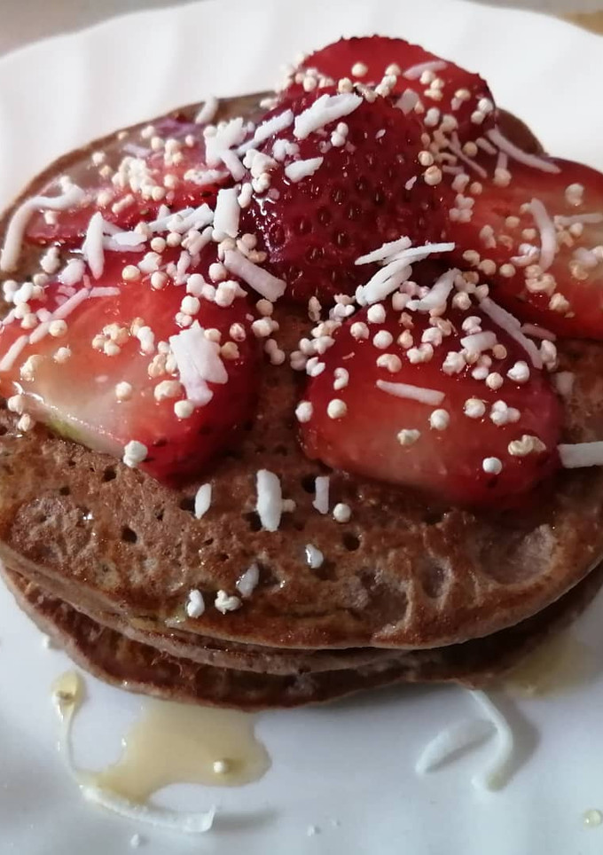 Una foto de Hot cakes de fresa🍓