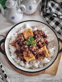 Foto resep Tofu & Beef Rice Bowl🍚