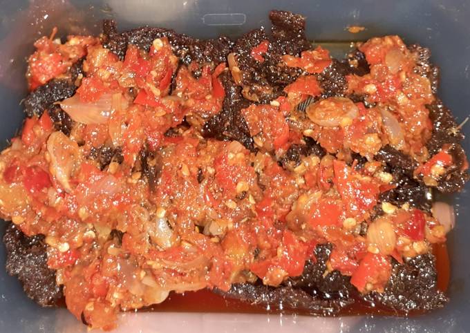 Dendeng Sambal Merah dan Sambal Hijau