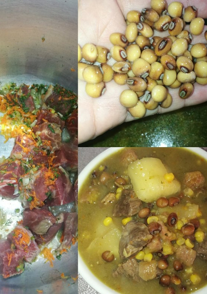Una foto de Sancocho o sopa de Guandules
