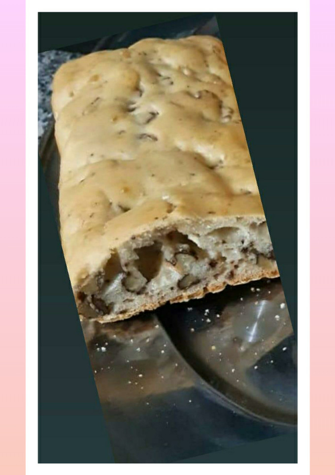 Una foto de Budín de vainilla con nueces