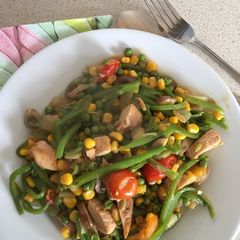 Rainbow Stir-fry with Chicken leftovers A picture of Rainbow Stir-fry with Chicken leftovers.