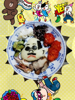 Line部長造型便當 的食譜成品照片