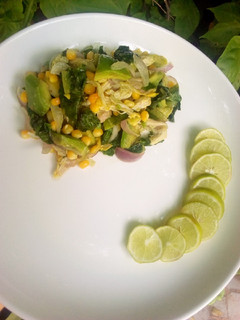 A picture of Chicken avocado salad.
