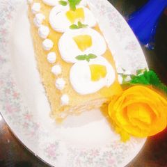 A picture of Mango Swiss roll.