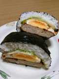 Onigirazu with Marushin Hamburger Patty