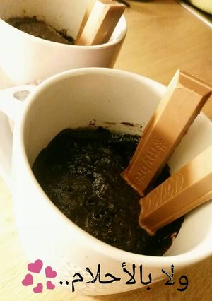 صورة لوصفة كيك الكيت كات كيك الماغ بالميكرويف👌😍