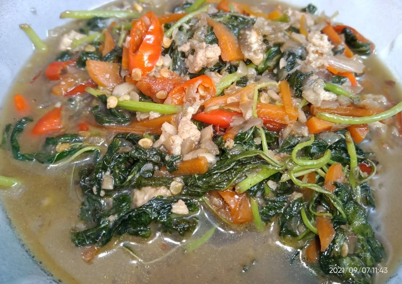Tumis Bayam + wortelen