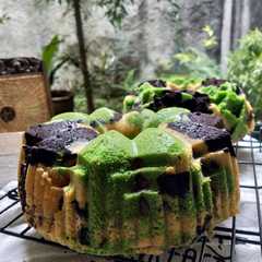 A picture of Pandan Marmer Cake.