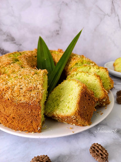 Foto resep Bolu kelapa pandan