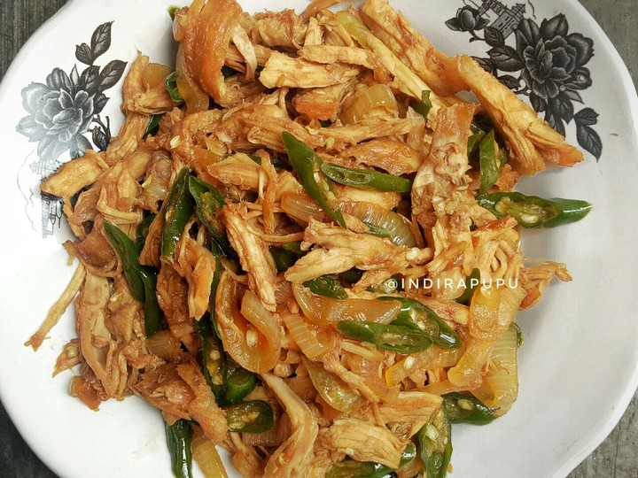 Resep Ayam Suwir Bumbu Kecap Pedas Manis Anti Gagal
