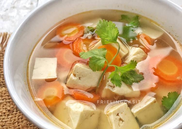 Langkah Menyiapkan Sup tahu udang ala thai Anti Gagal