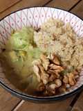 Curry de coles de bruselas, patata y puerros