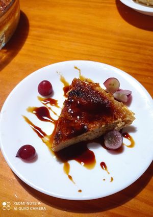 Una foto de Leche asada con sirope de palma