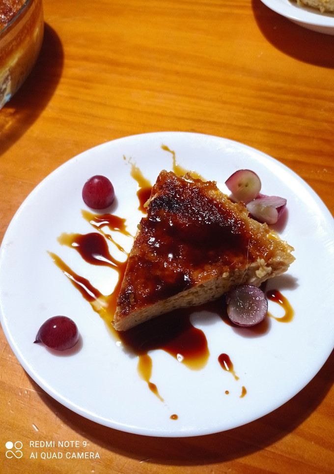 Una foto de Leche asada con sirope de palma