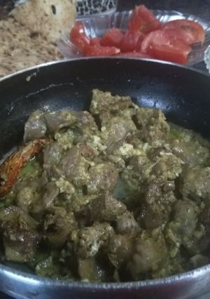 صورة لوصفة كبدة وقوانص الدجاج