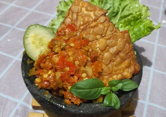 Tempe sambel penyetan ala fe