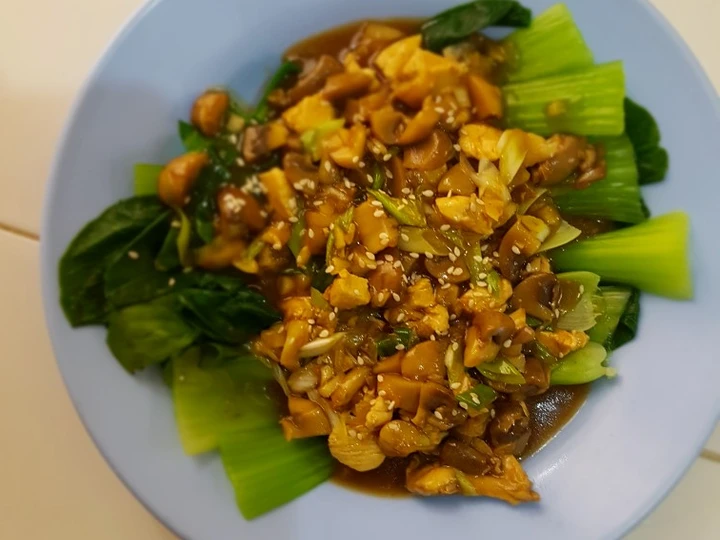 Recipe Pokcoi with Chicken mushroom sauce the So Delicious So Delicious